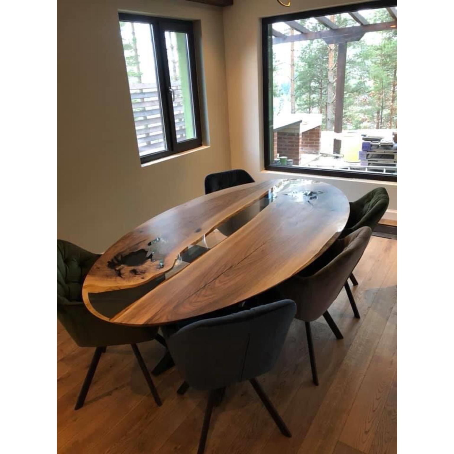 Other Crystal Ellipse Dining Table by KV Design For Sale