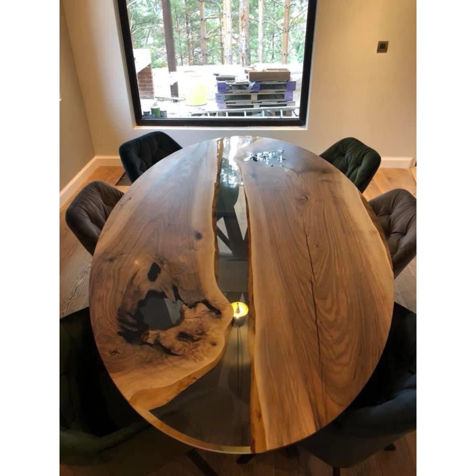 Contemporary Crystal Ellipse Dining Table by KV Design For Sale