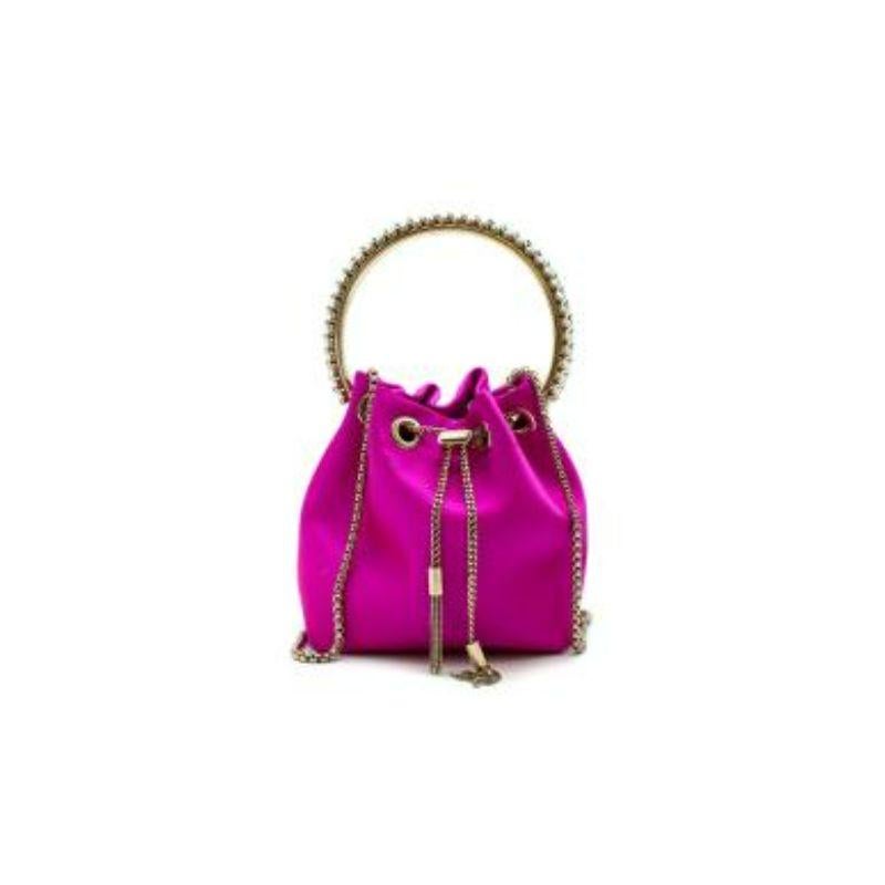 Estelle | Luxury Fuschia Pink Mini Bag | Rhinestone Embellished Handle