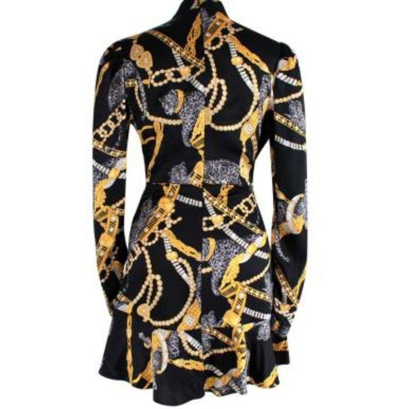 Crystal Embellished Printed Silk Mini Dress For Sale 2