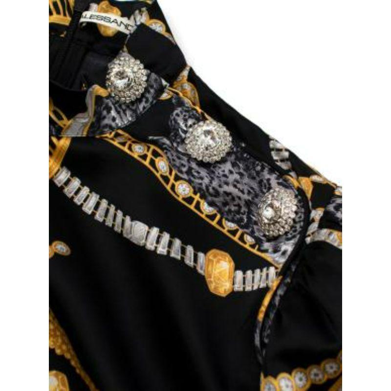 Crystal Embellished Printed Silk Mini Dress For Sale 3