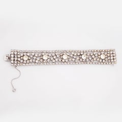 Crystal Encrusted Cocktail Statement Bracelet By Gale, 1950s