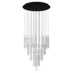 Crystal Falls 56 Glass Pendants in Cylindrical Shape with Twist Swirl Design LED