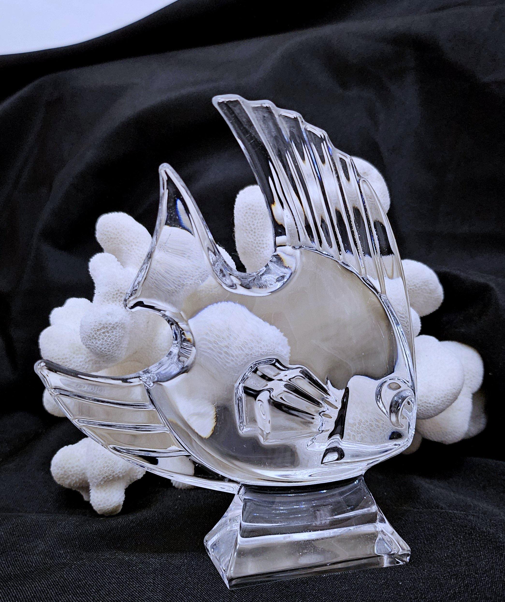 Sculpture de poisson en cristal - vintage en vente 1