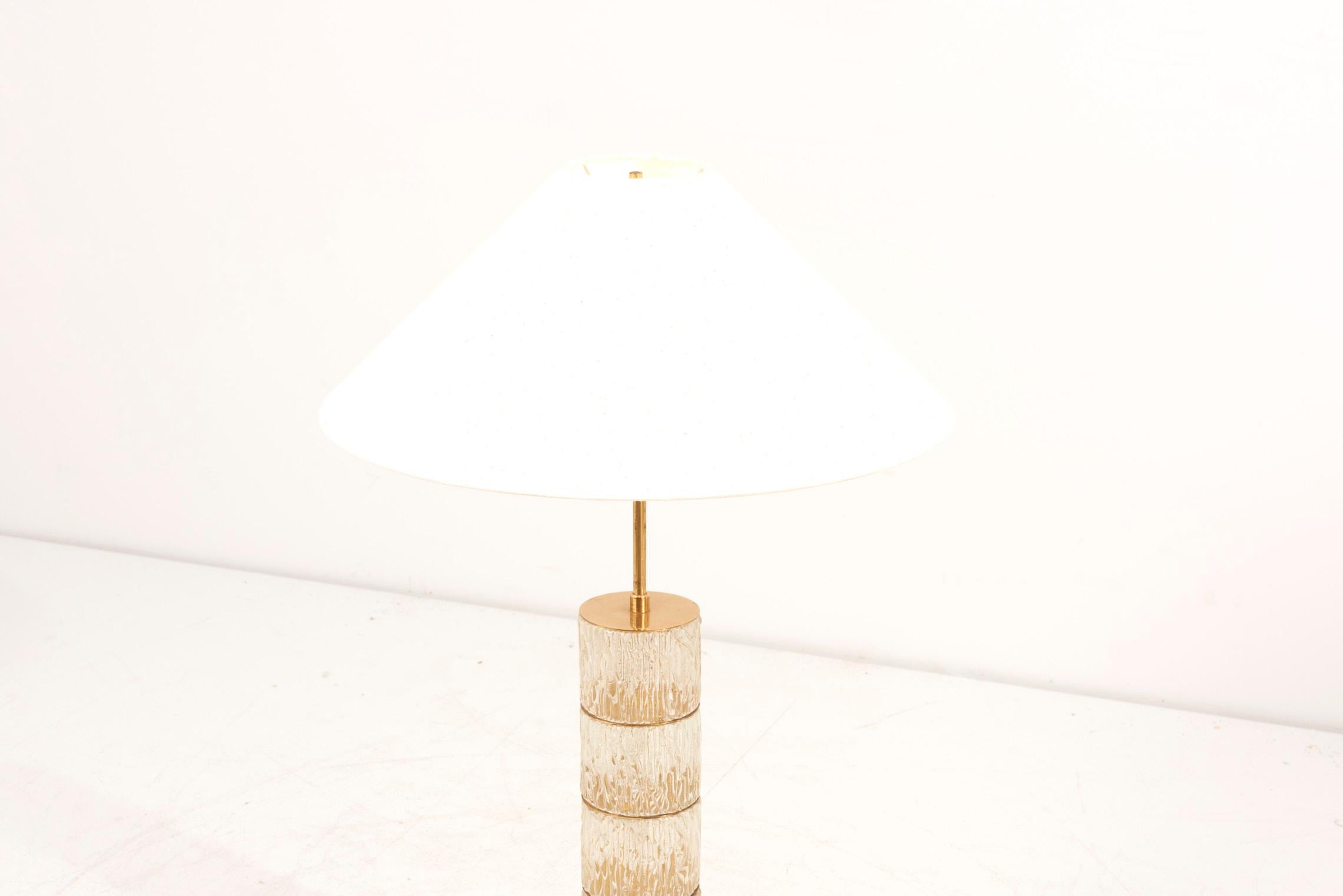 Late 20th Century Crystal Floor Lamp with Brass Elements, 1970s For Sale