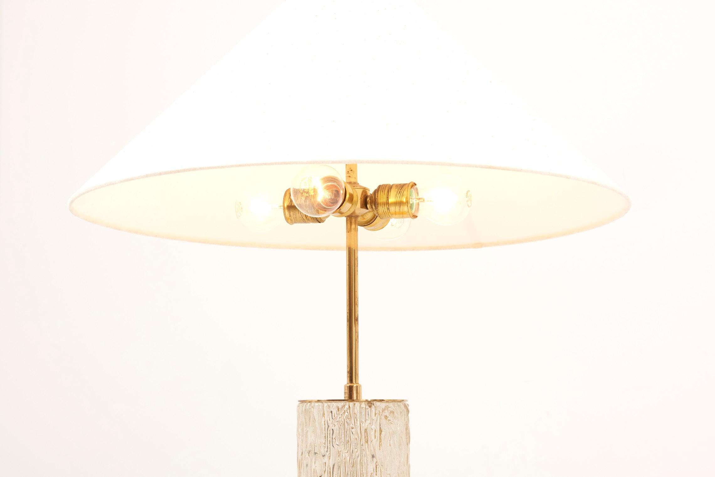 Crystal Floor Lamp with Brass Elements, 1970s For Sale 3