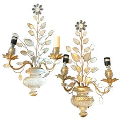 Crystal Floral Urn Sconces by Vaughn