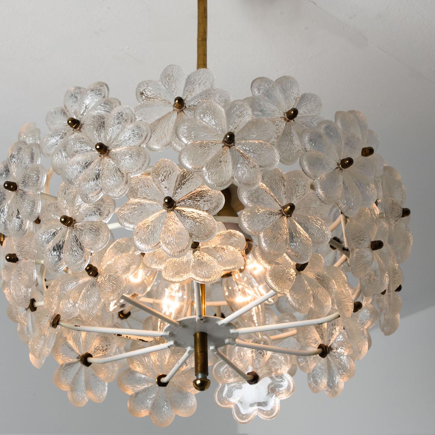 Crystal Flower Chandelier by Ernst Palme, Germany, 1970s 2