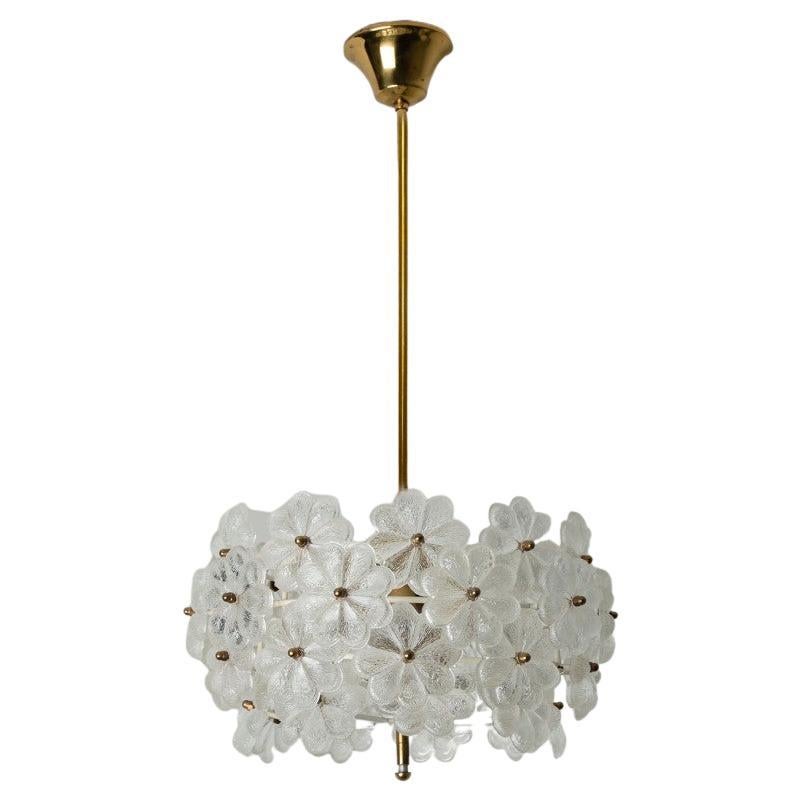 Crystal Flower Chandelier by Ernst Palme, Germany, 1970s