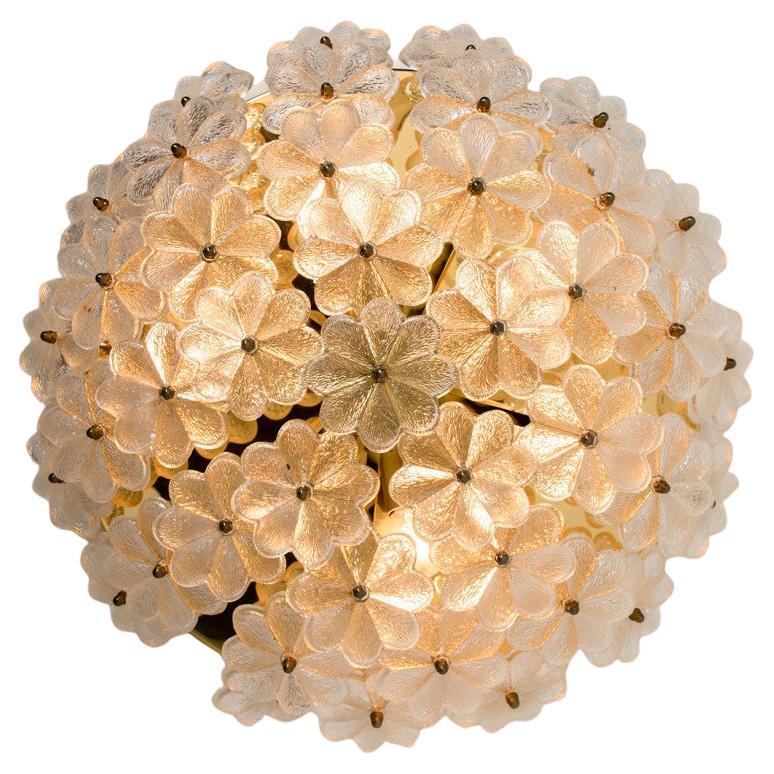 Crystal Flower Flush Mount by Ernst Palme, Germany,  1970s