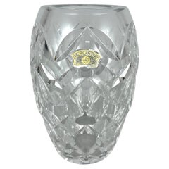 Retro Crystal Flower Vase Val St. Lambert Belgium 1950s