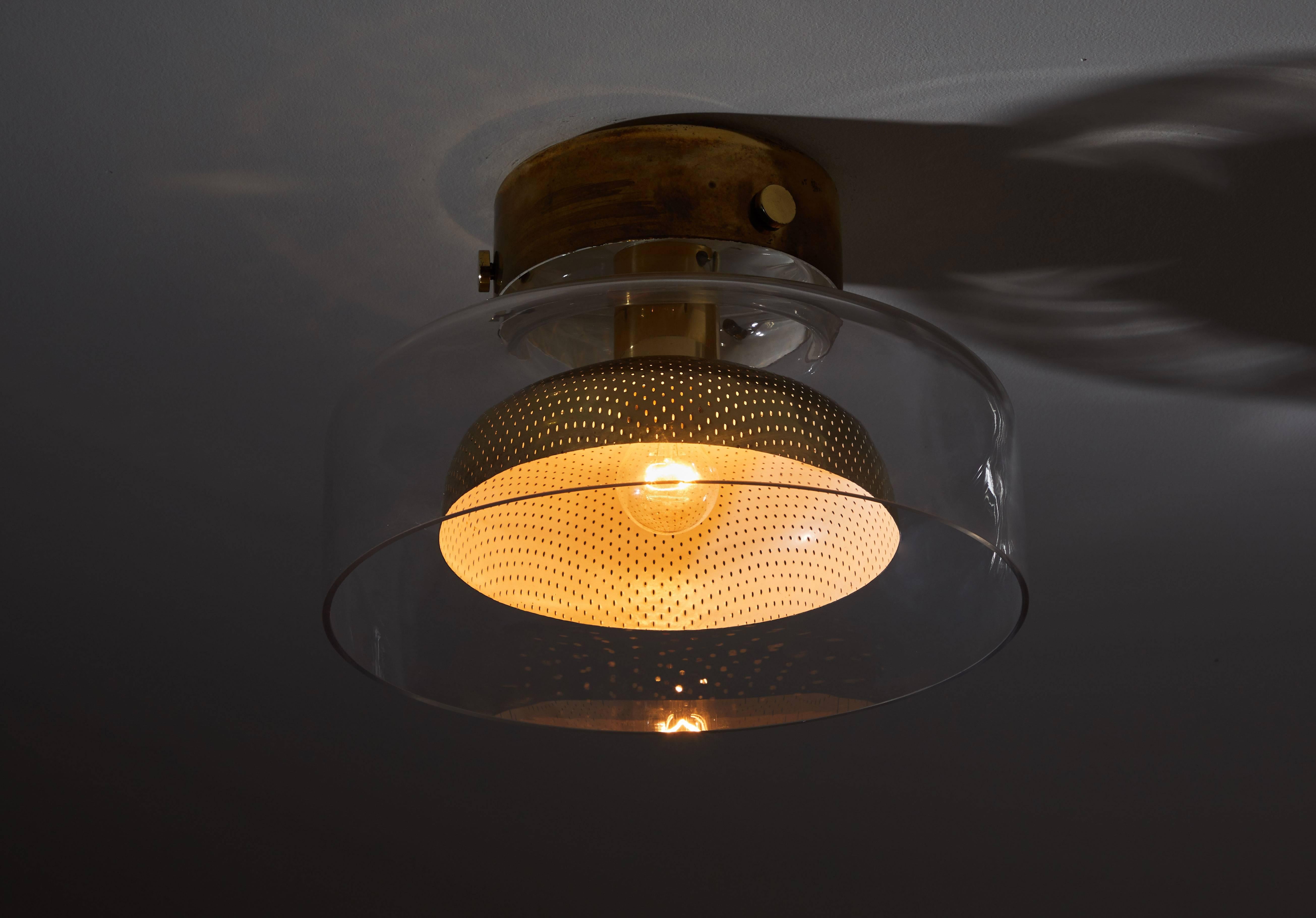 Mid-Century Modern 'Crystal' Flush Mount Ceiling Lamp by Anders Pehrson for Atelje Lyktan