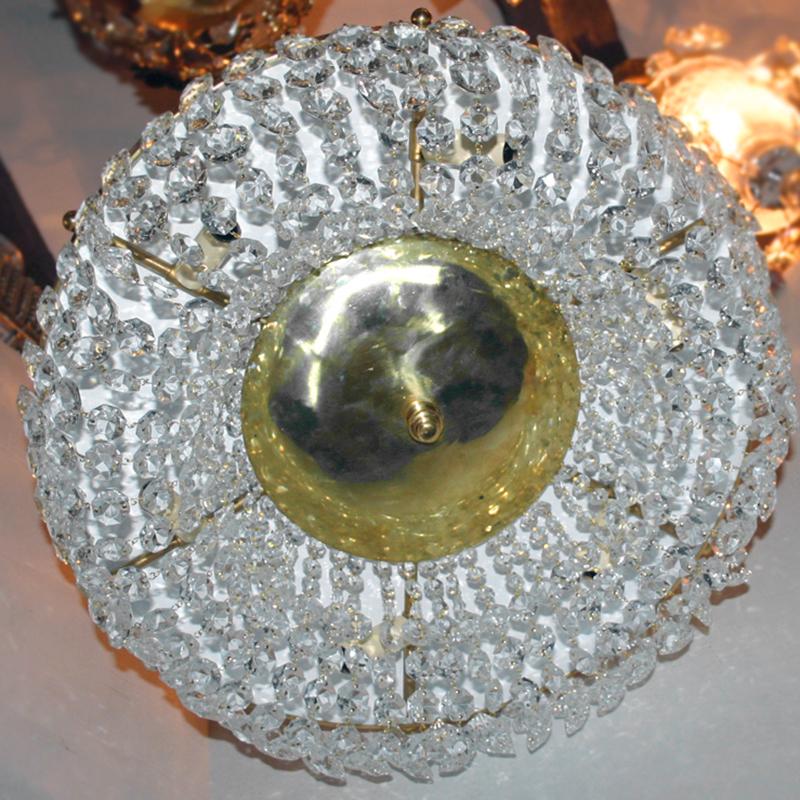 Milieu du XXe siècle Lights encastrées en cristal en vente