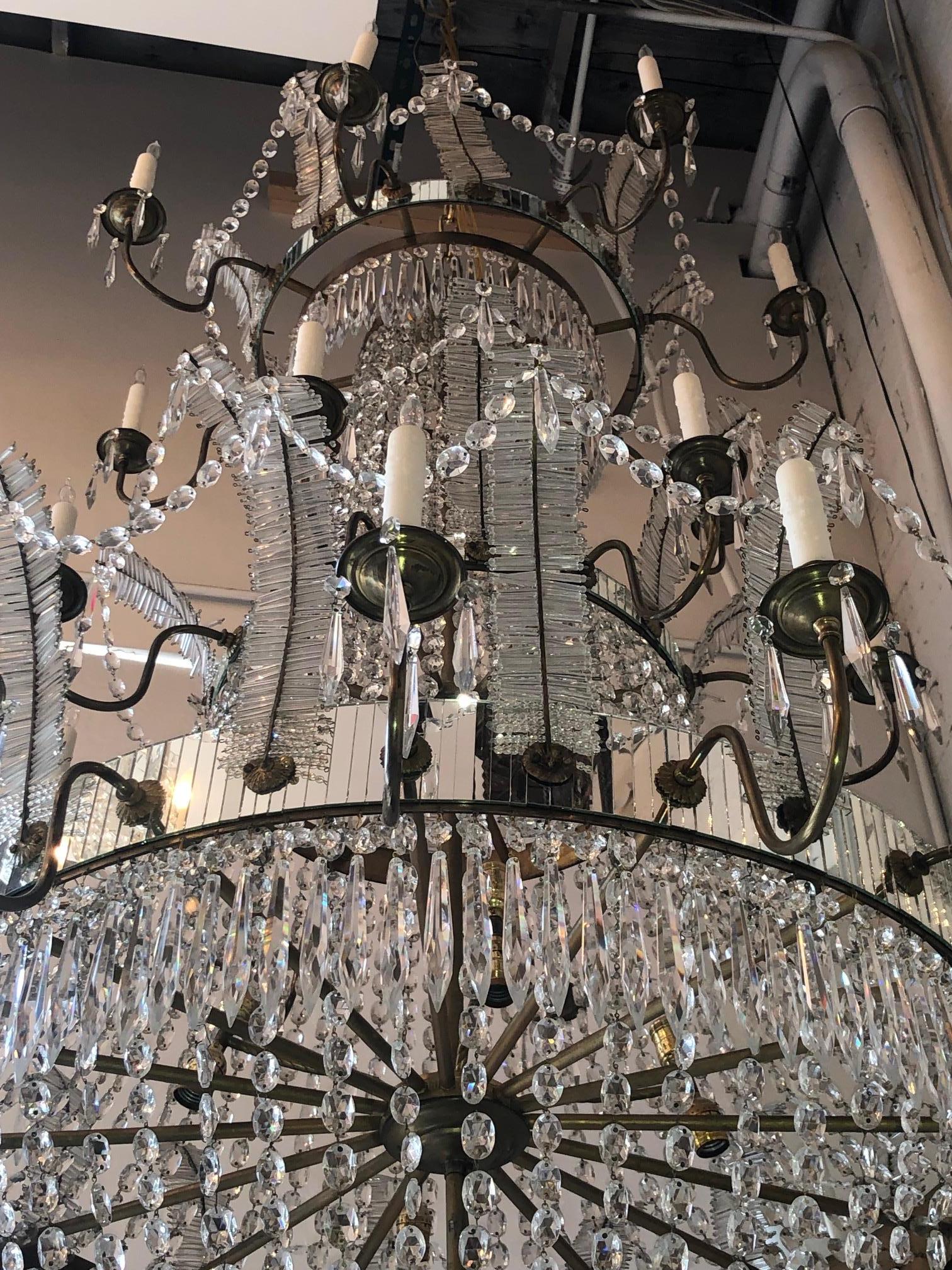 Hand-Crafted Crystal French Style Chandelier For Sale