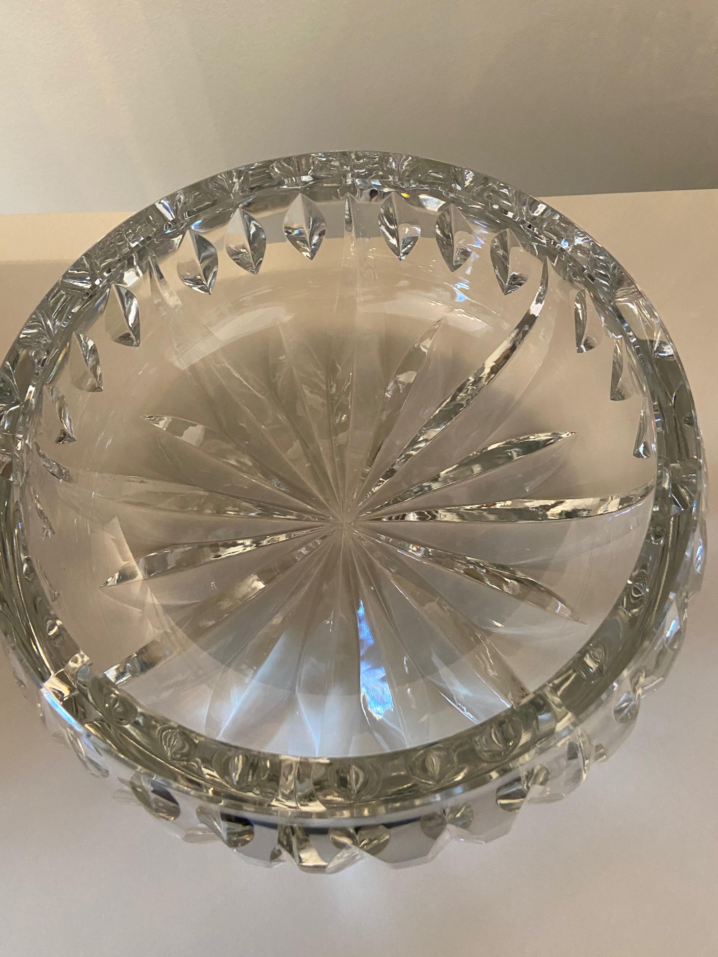 Carved Mid Century, Crystal Fruit Bowl from Saint Louis Manufacture, Original Box For Sale