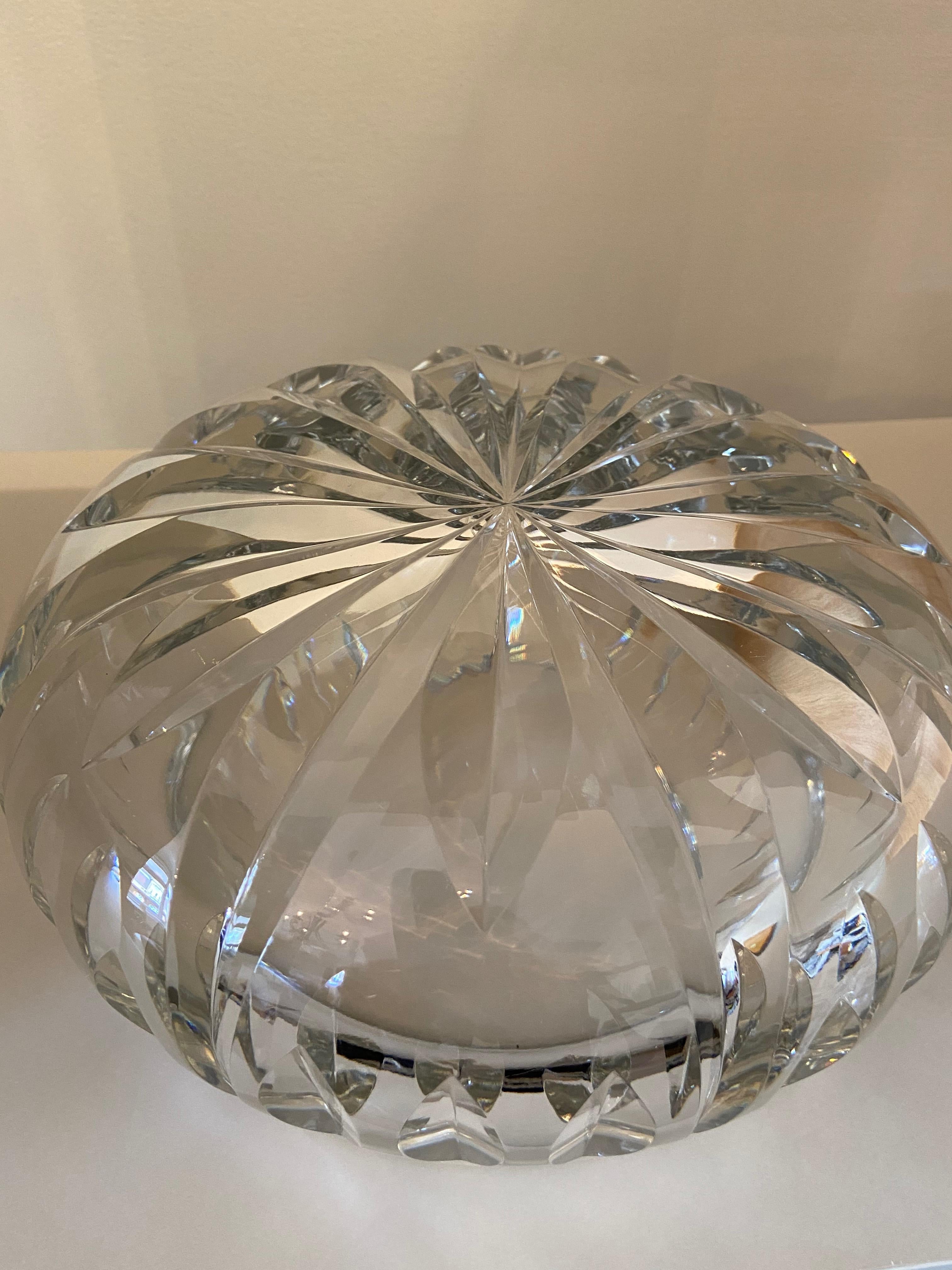 Mid Century, Crystal Fruit Bowl from Saint Louis Manufacture, Original Box In Good Condition For Sale In London, GB