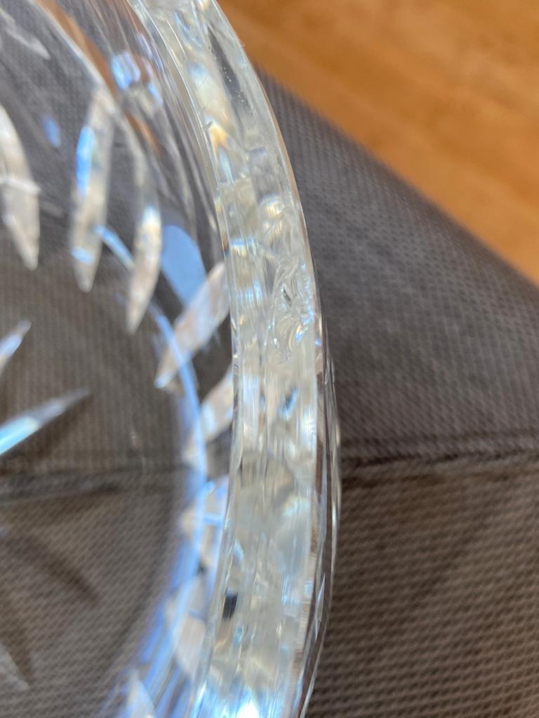 Carved Mid Century Crystal Fruit Bowl from Saint Louis Manufacturer For Sale