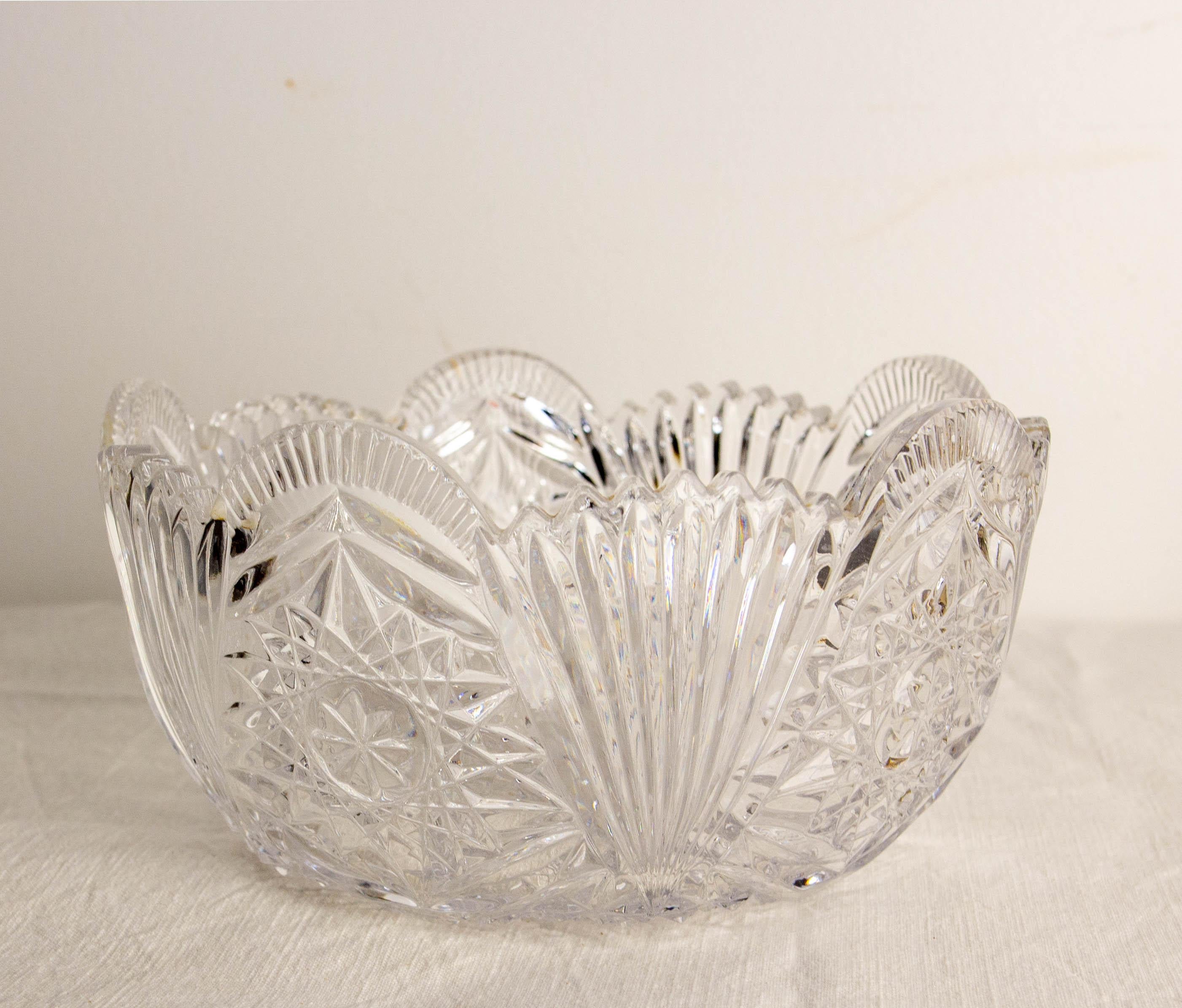 Frutero o centro de mesa de cristal hacia 1960 Moderno de mediados de siglo en venta