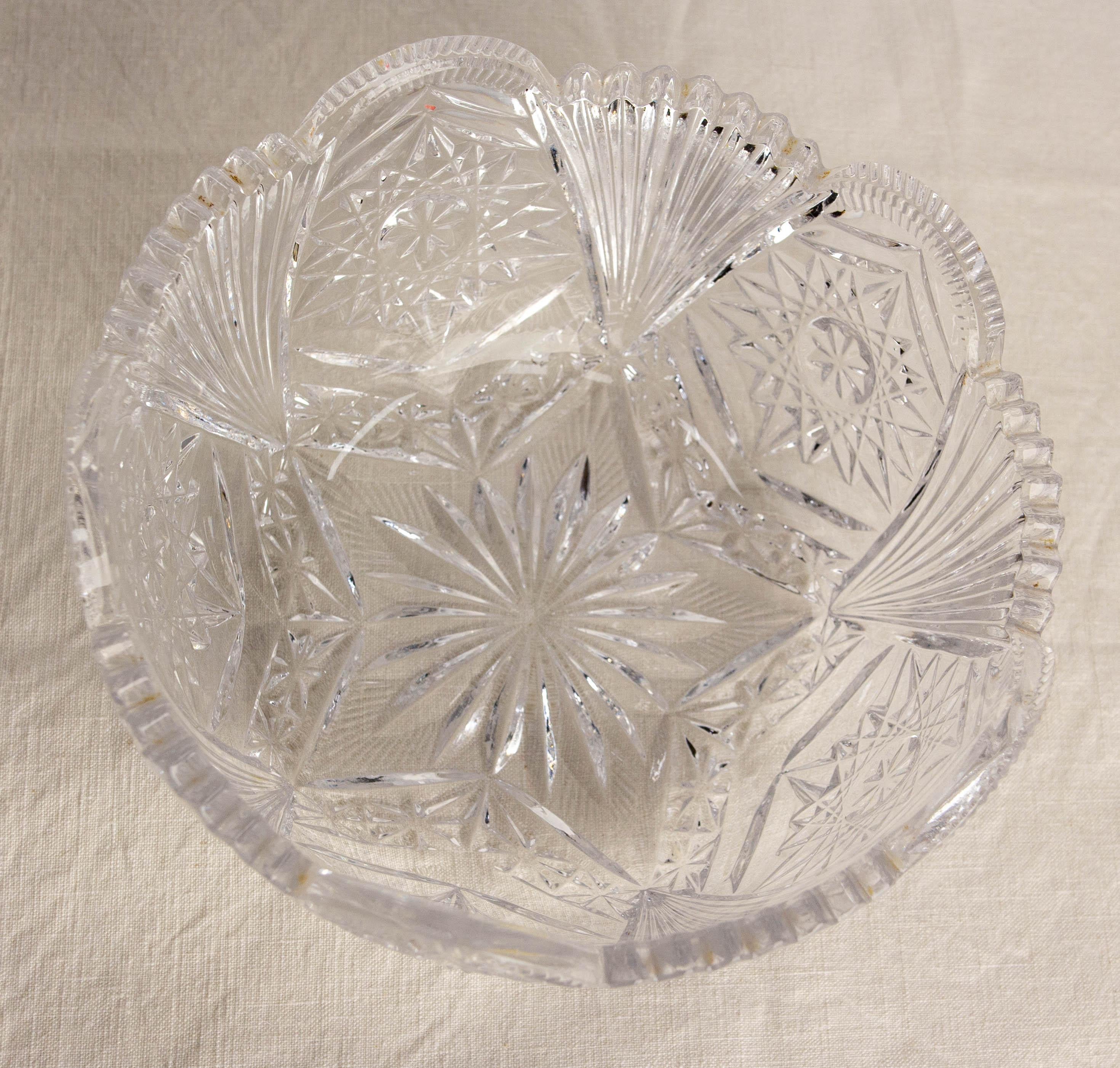 Frutero o centro de mesa de cristal hacia 1960 en Bueno estado para la venta en Labrit, Landes