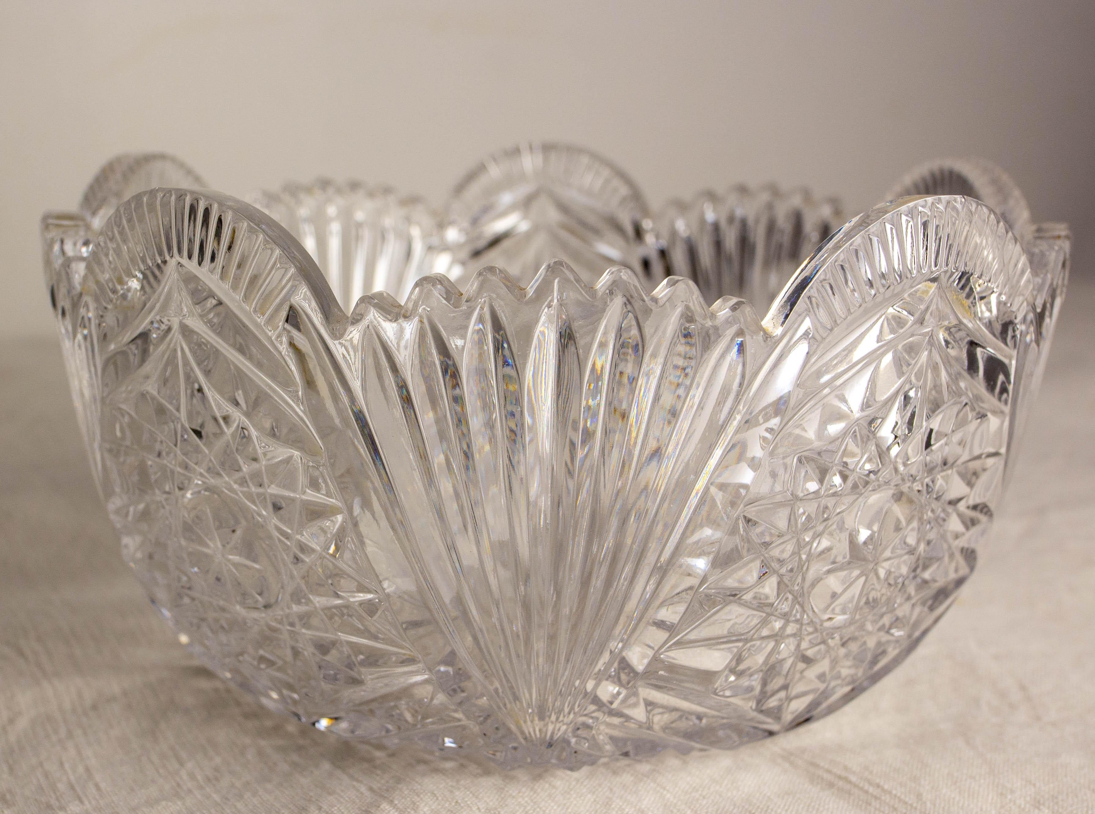 Frutero o centro de mesa de cristal hacia 1960 Cristal en venta
