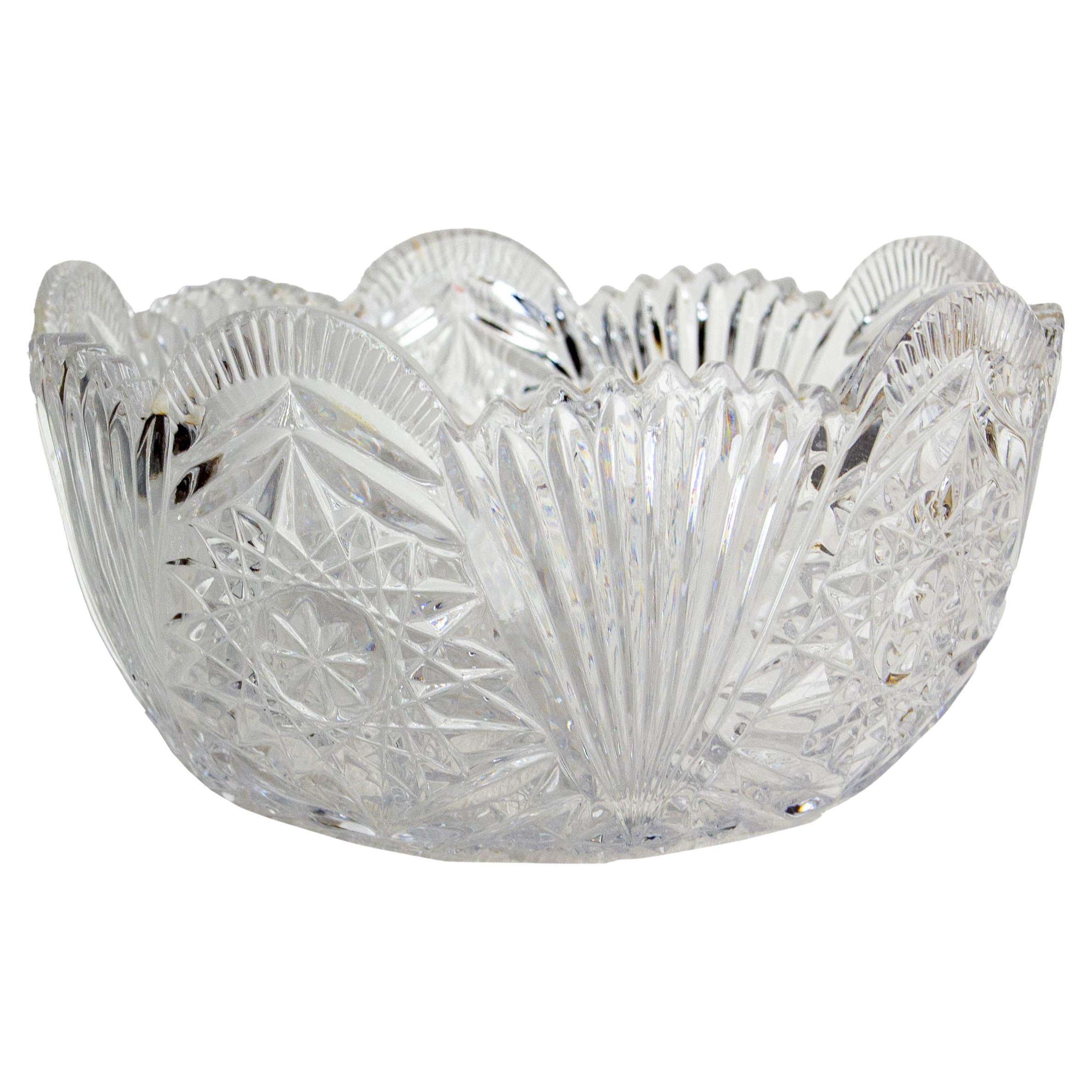 Frutero o centro de mesa de cristal hacia 1960 en venta