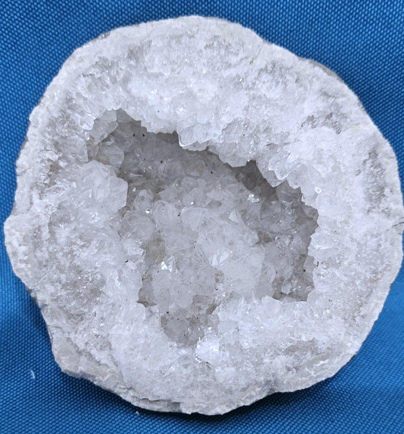 Crystal Geode Natural Specimen, Sits Flat. It is sort of a deep dish shape. 
UPDATE: Due to agreement with 1stDibs, we'll be staying through the end of the year.
This is a nice, easy to display geode measuring approximately 3  x 1 inches.  
Please