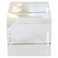 Crystal Geometric Cube Decorative Object or Paperweight After Tiffany & Co.
