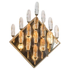 Crystal Gilded Brass Wall Light, Stilkronen, 1975