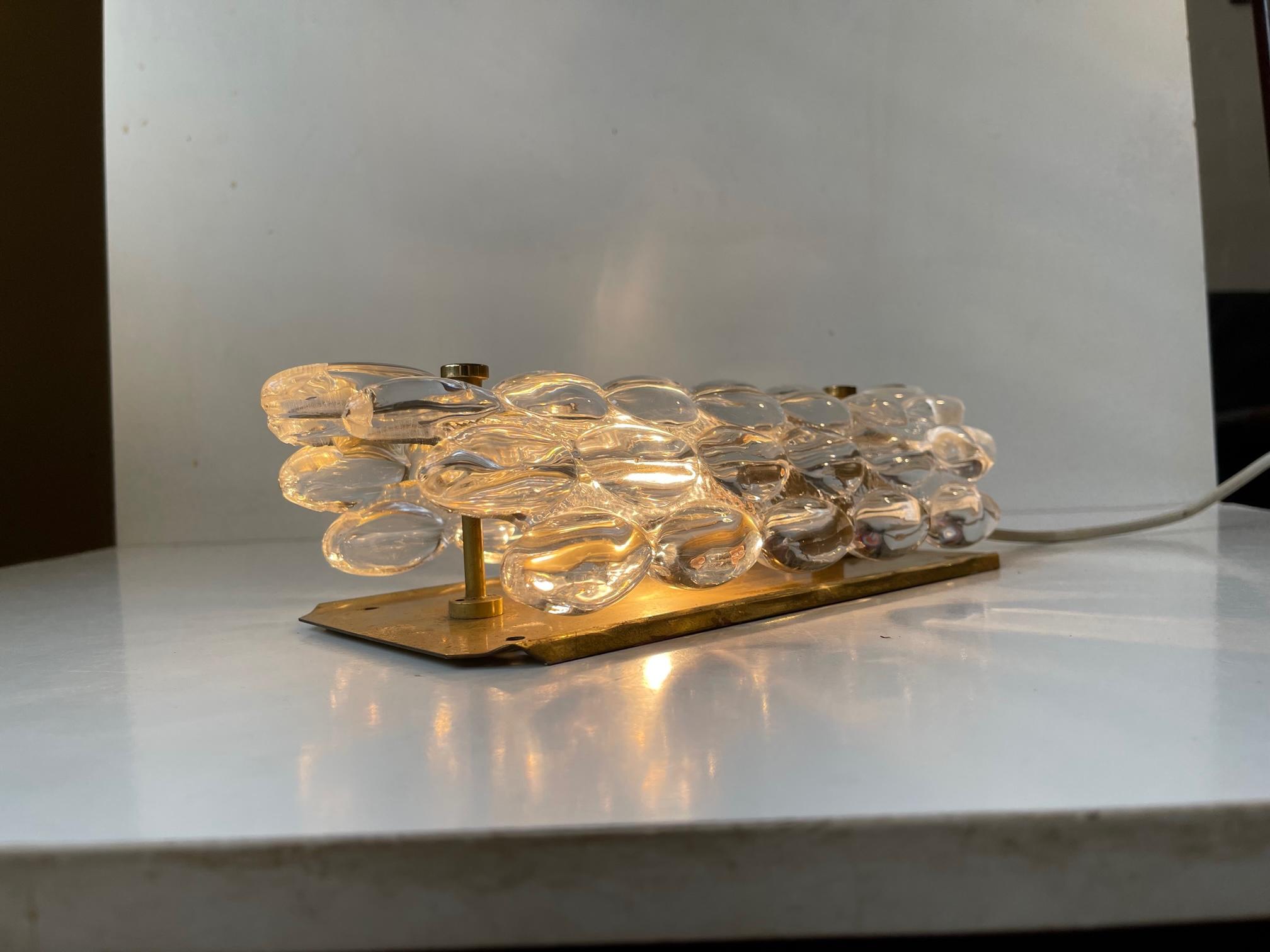 Crystal & Gilt Brass Wall Sconce by Carl Fagerlund for Orrefors Sweden 4