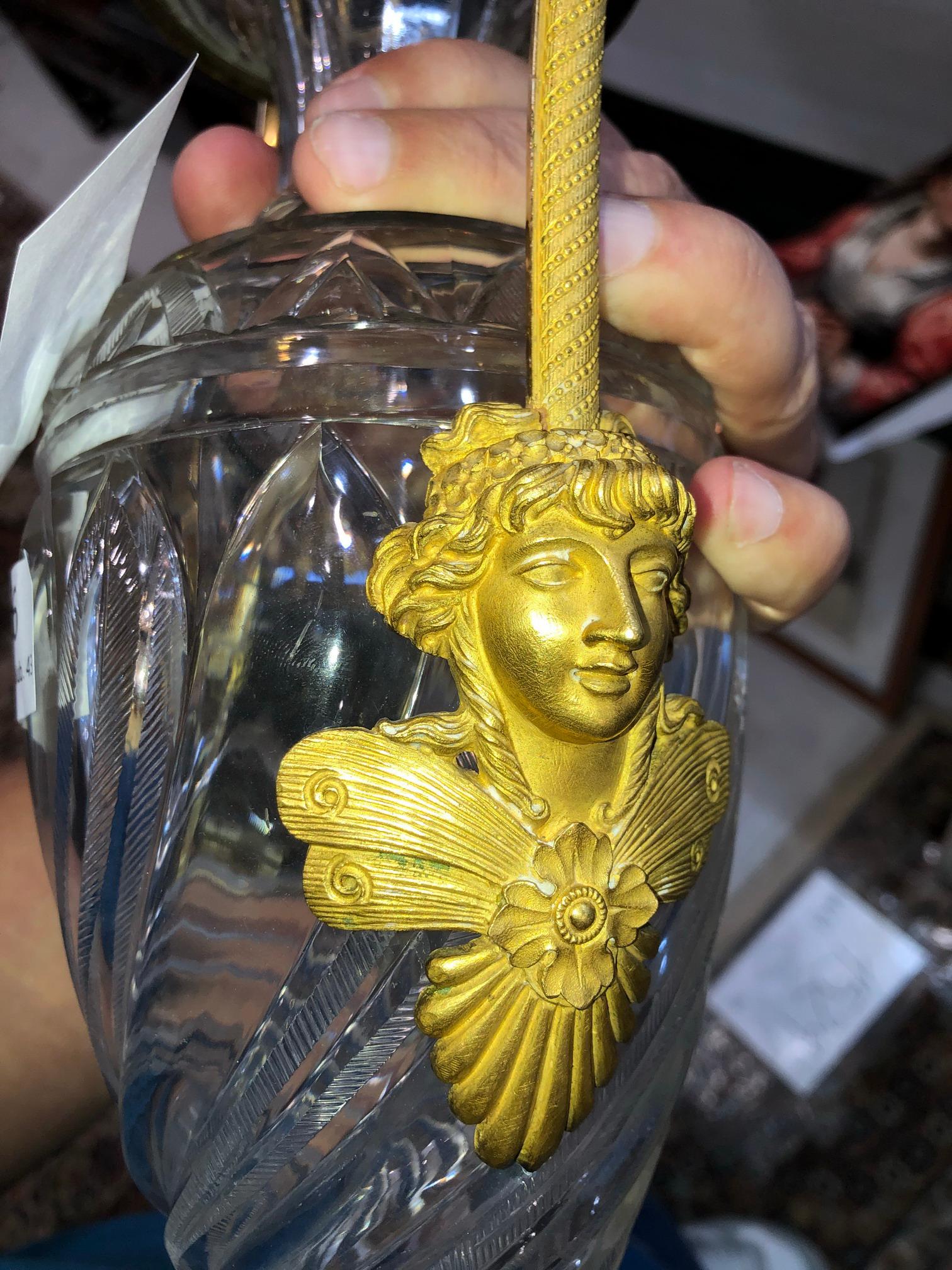 Crystal & Gilt Bronze Vase For Sale 5