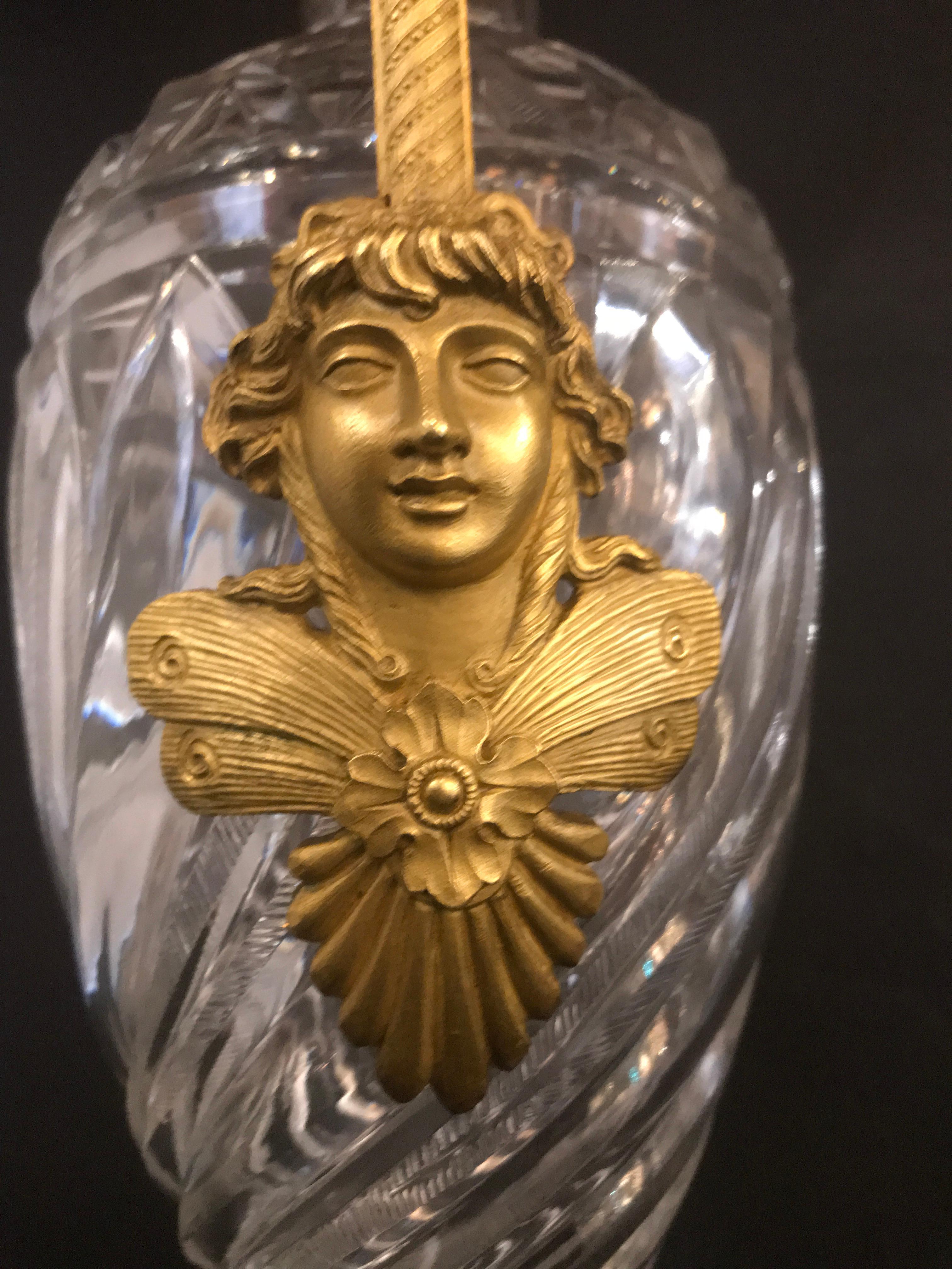 Crystal & Gilt Bronze Vase For Sale 2