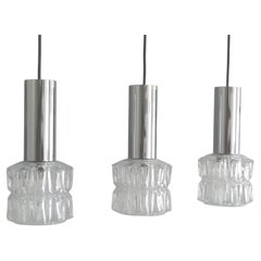 Crystal Glas Pendant Lamp, Cascade Lamp, Germany 1960s