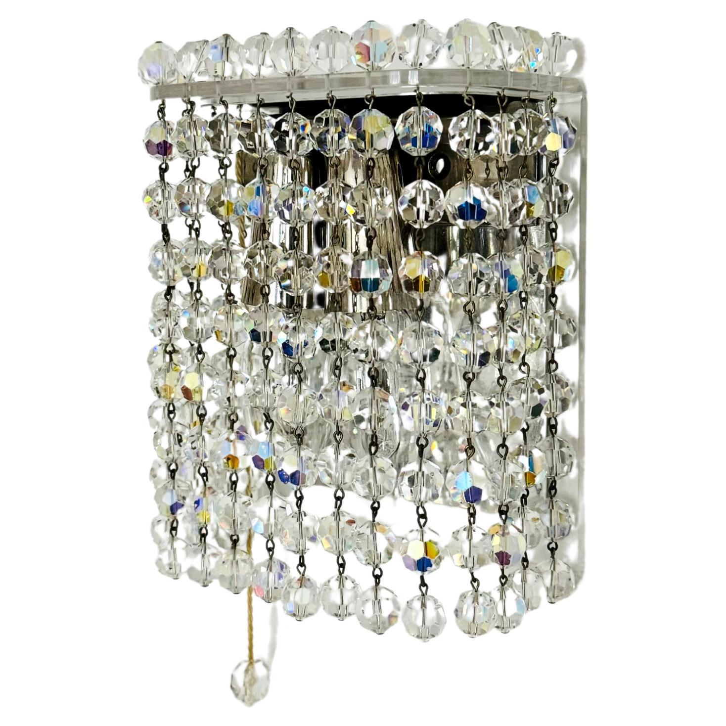 Crystal Glass and Acrylic Wall Lamp by Bakalowits