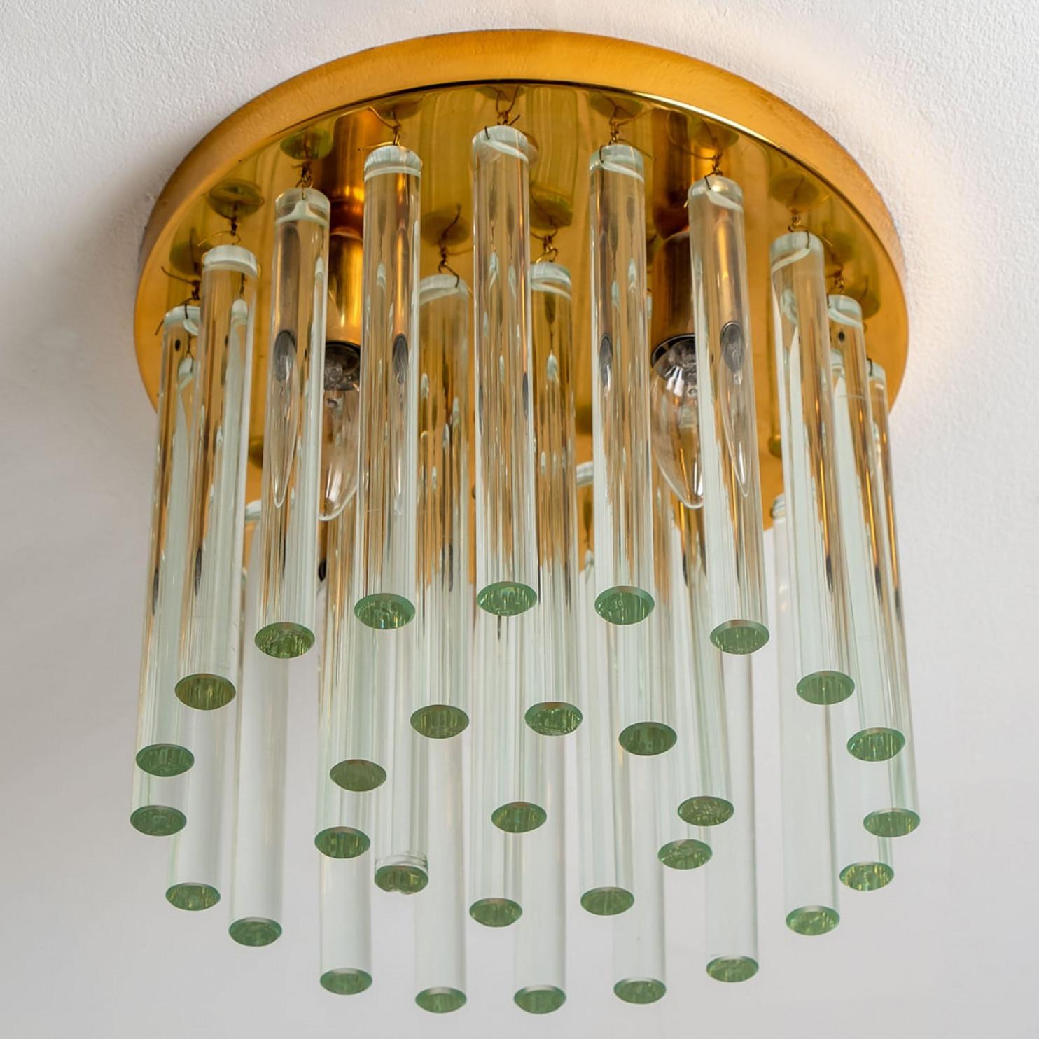 Mid-Century Modern Monture encastrée en verre de cristal et laiton par Ernst Palme, 1970 en vente