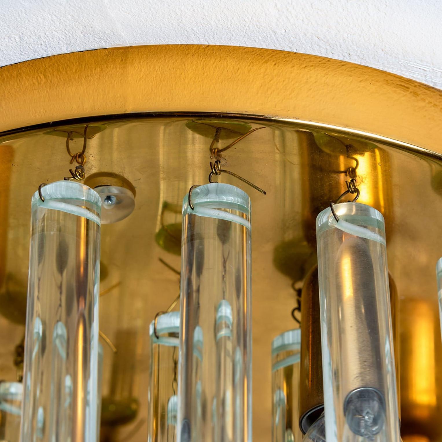 Allemand Monture encastrée en verre de cristal et laiton par Ernst Palme, 1970 en vente
