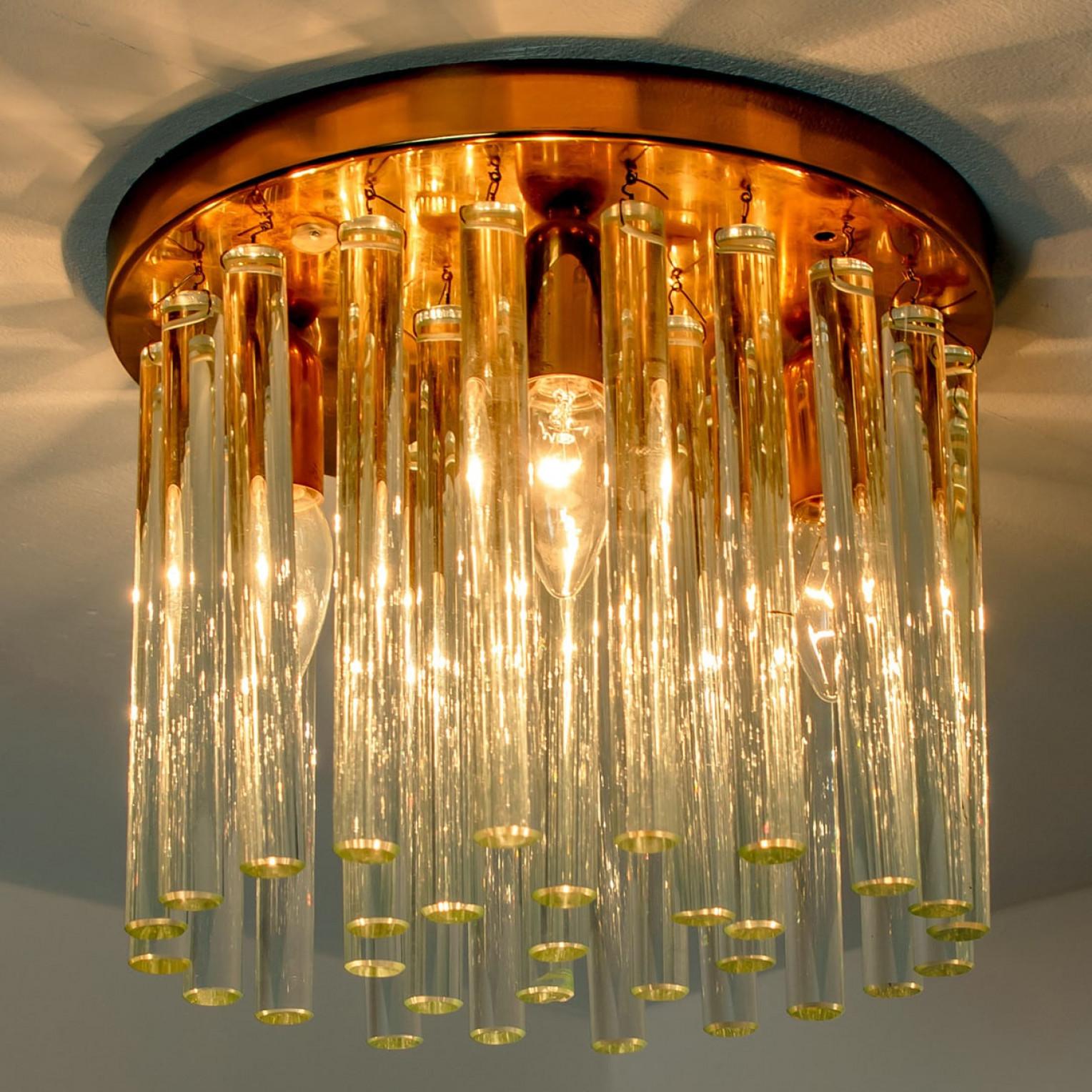 Monture encastrée en verre de cristal et laiton par Ernst Palme, 1970 en vente 1