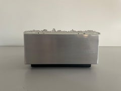 Crystal Glass and Metal Square Design Flush Mount Ceiling Lamp, 1960s, Germany