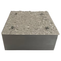 Crystal Glass and Metal Square Design Flush Mount Ceiling Lamp, 1960s, Germany