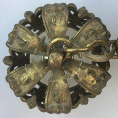 Crystal Glass Bead and Brass Orb Ball Pendant Light Chandelier