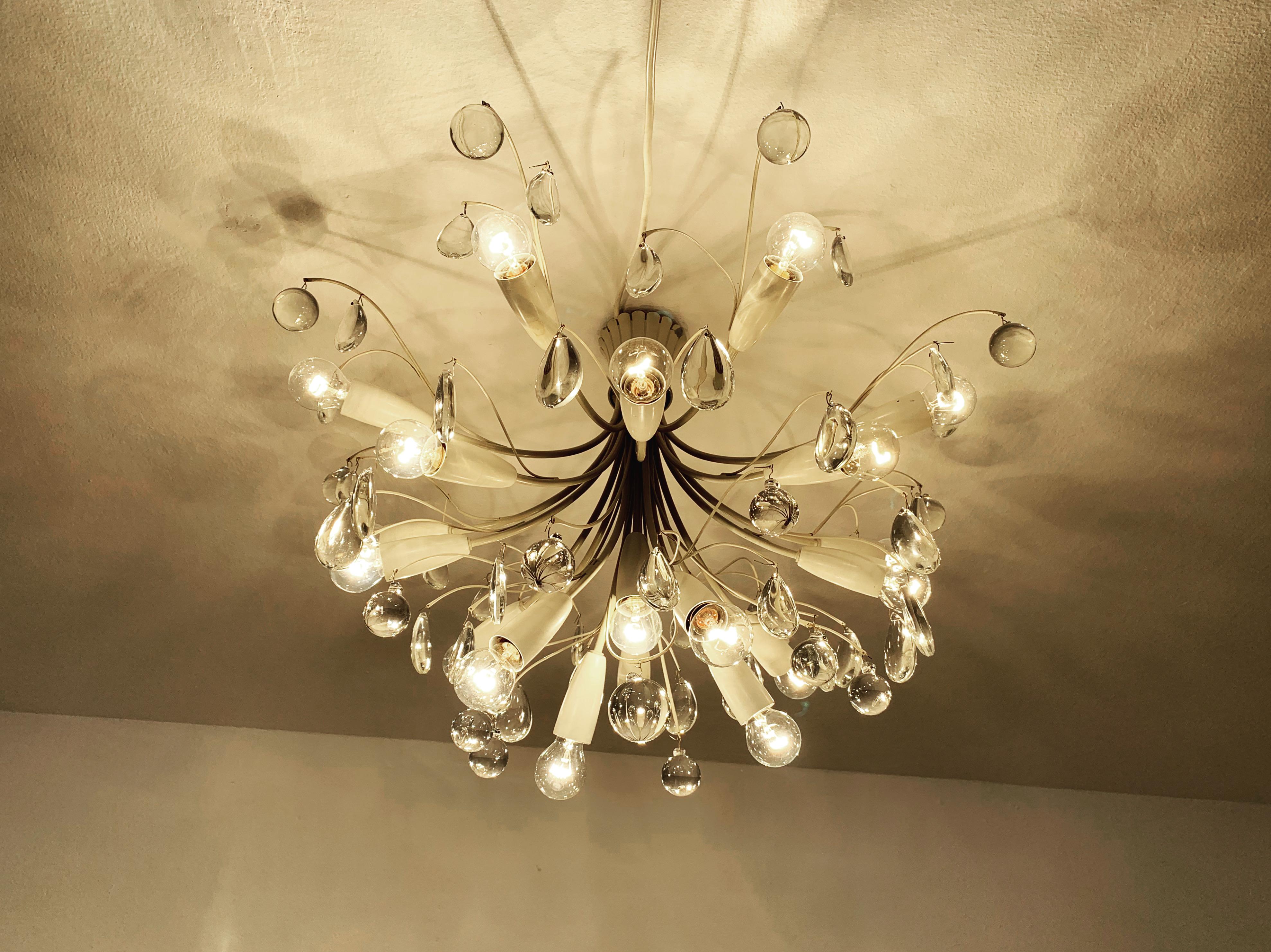 Lampadario da soffitto in cristallo di Vereinigte Werkstätten München in vendita 3