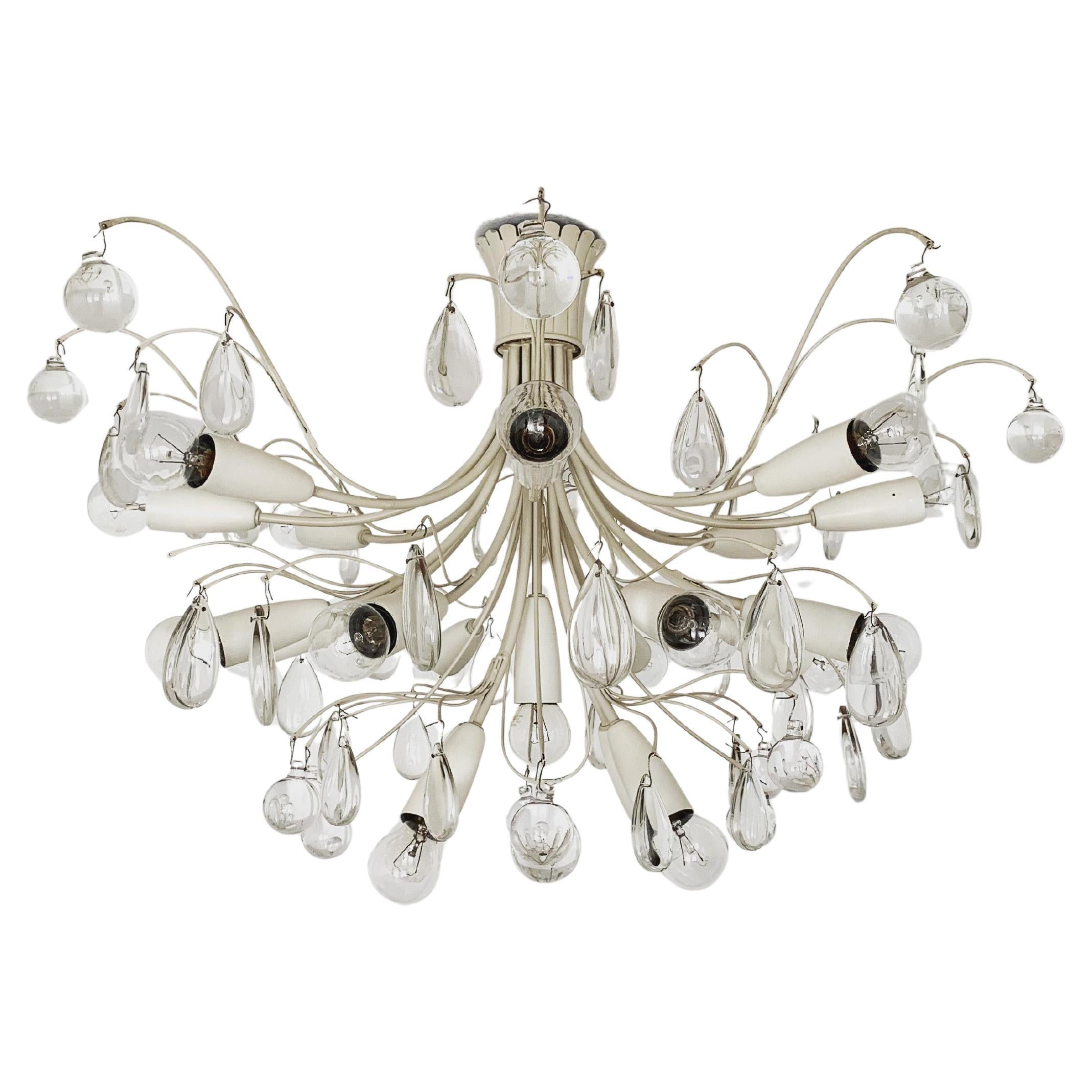 Lustre de plafond en cristal de verre par Vereinigte Werkstätten München