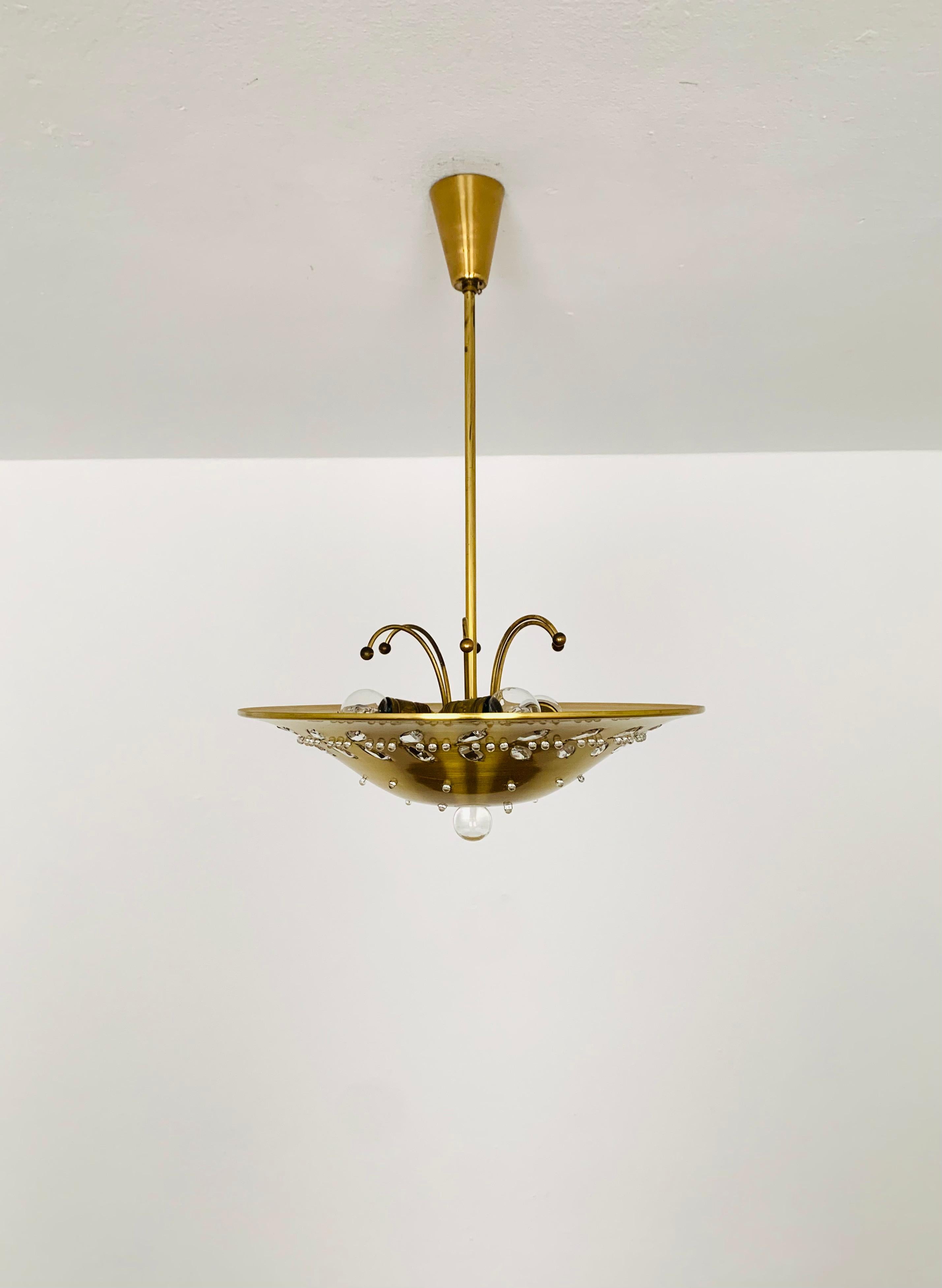 Austrian Crystal Glass Ceiling Lamp For Sale