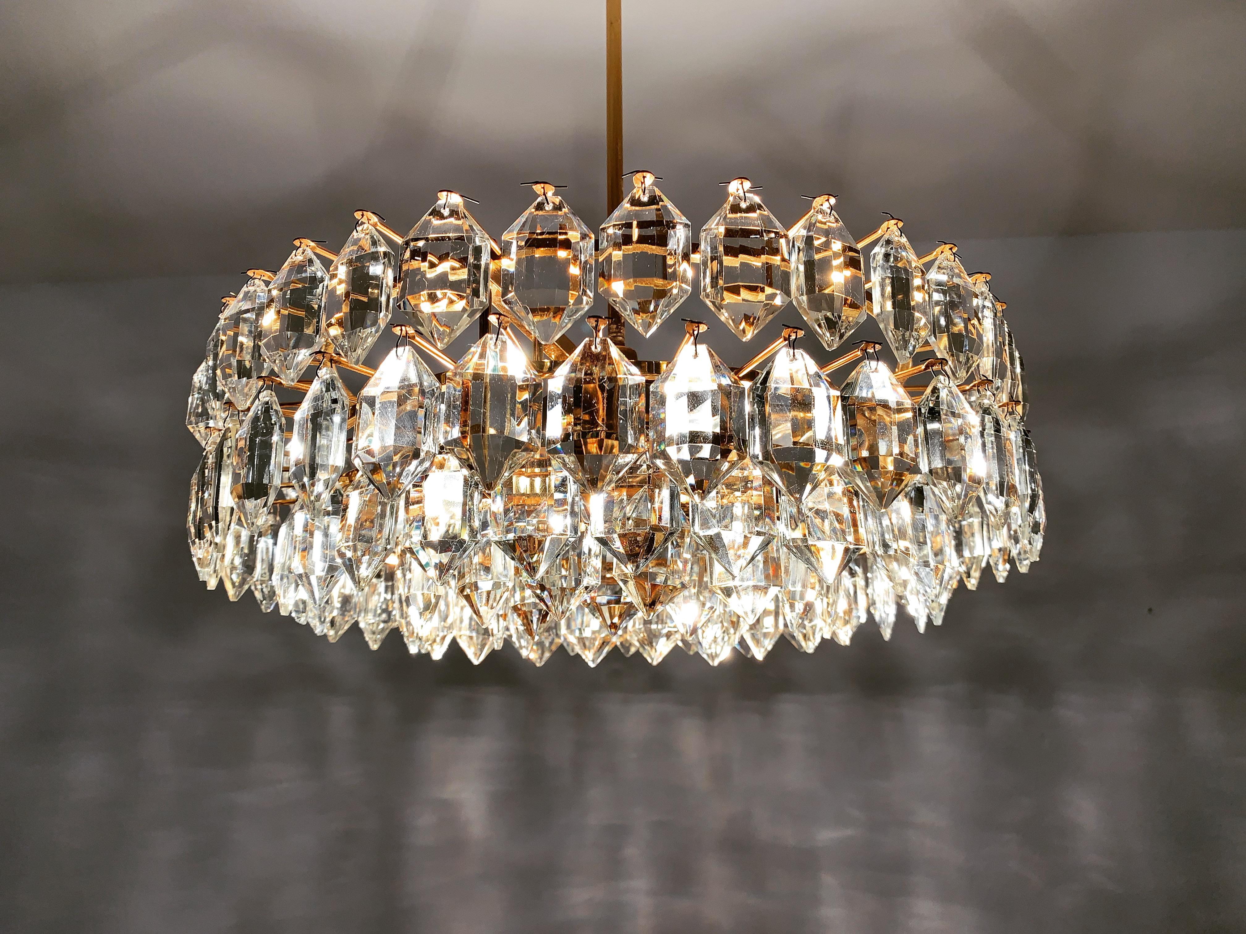 Crystal Glass Chandelier by Bakalowits For Sale 4