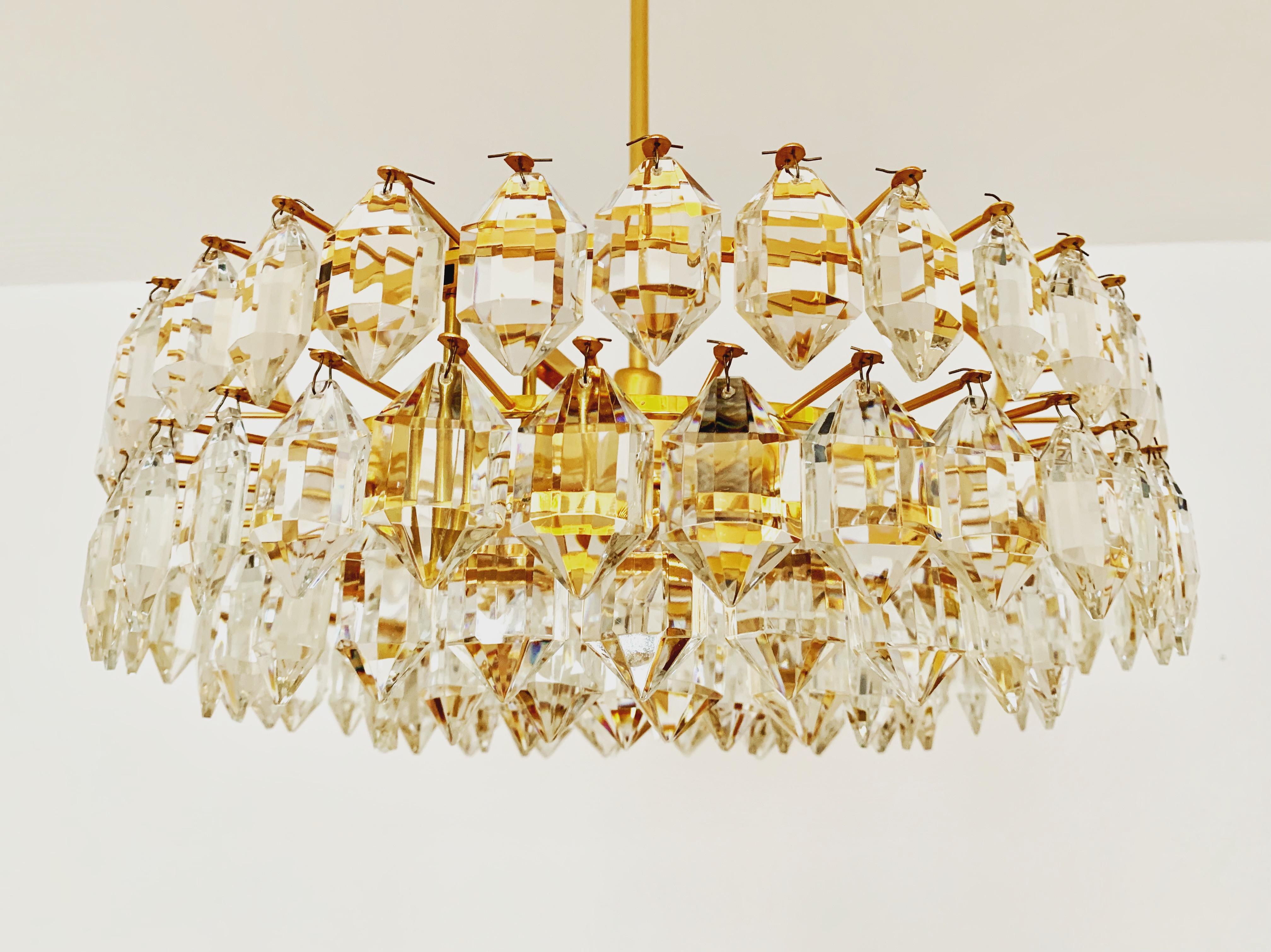 Mid-Century Modern Lustre en verre cristallin de Bakalowits en vente