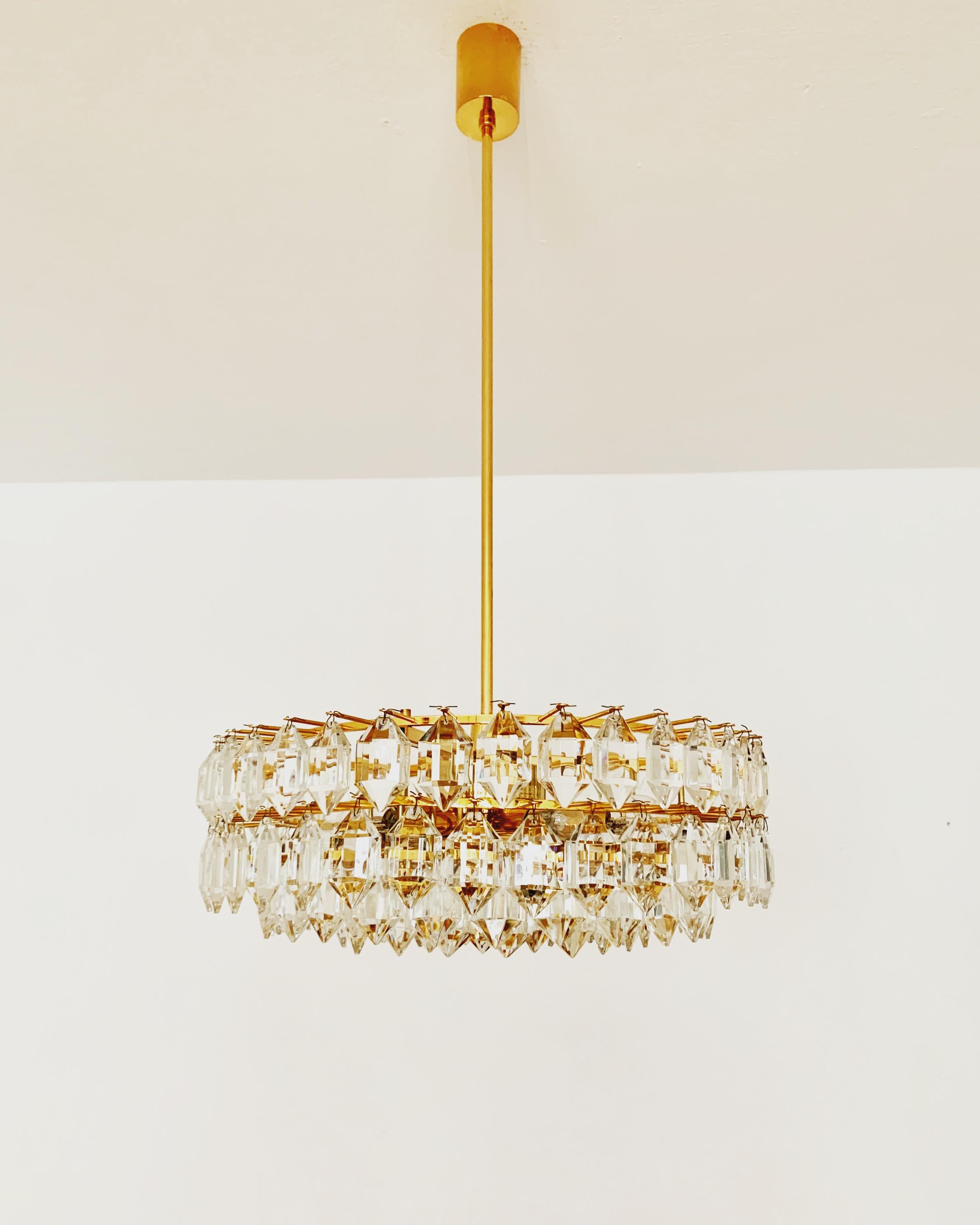 Austrian Crystal Glass Chandelier by Bakalowits For Sale