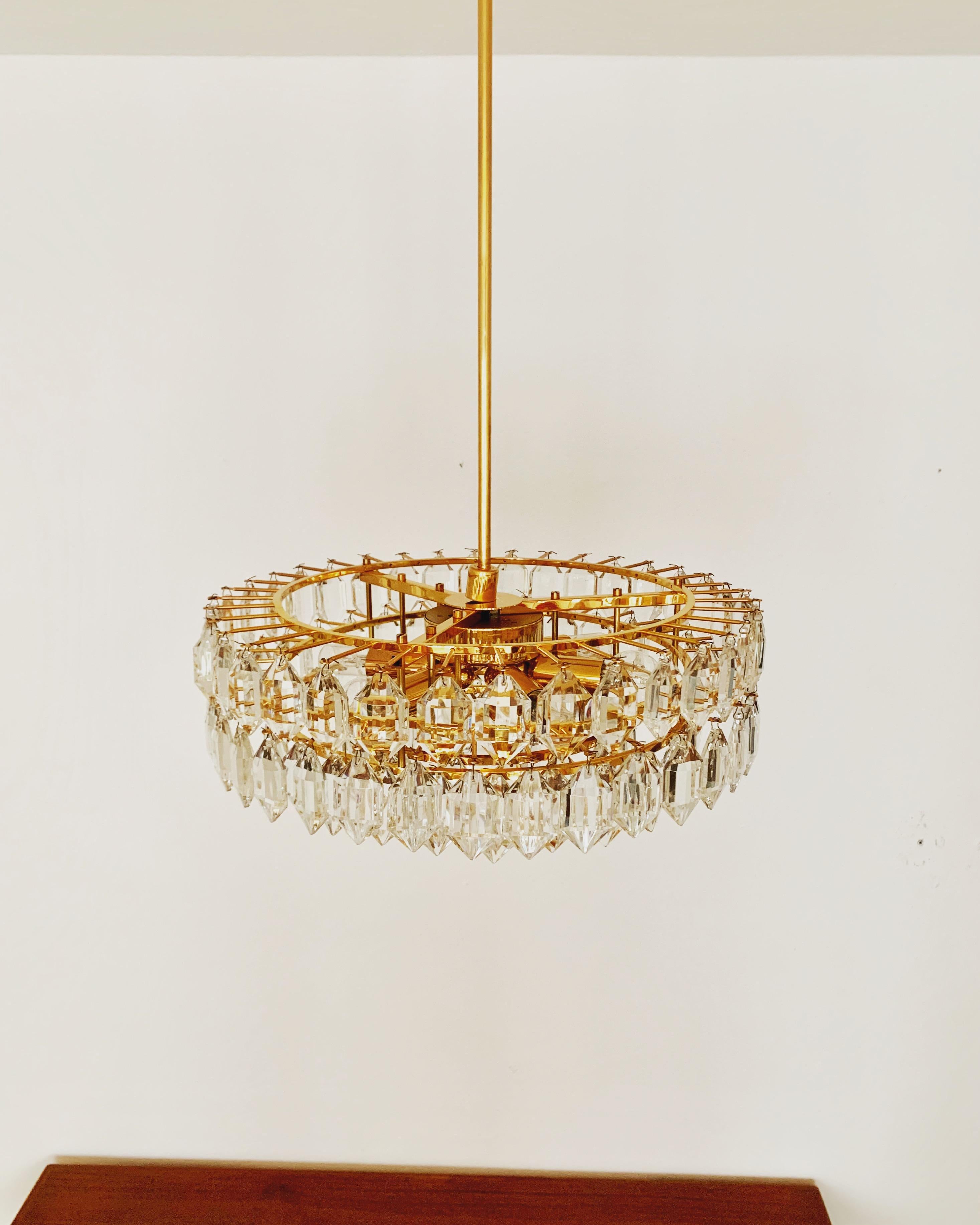 Mid-20th Century Crystal Glass Chandelier by Bakalowits For Sale