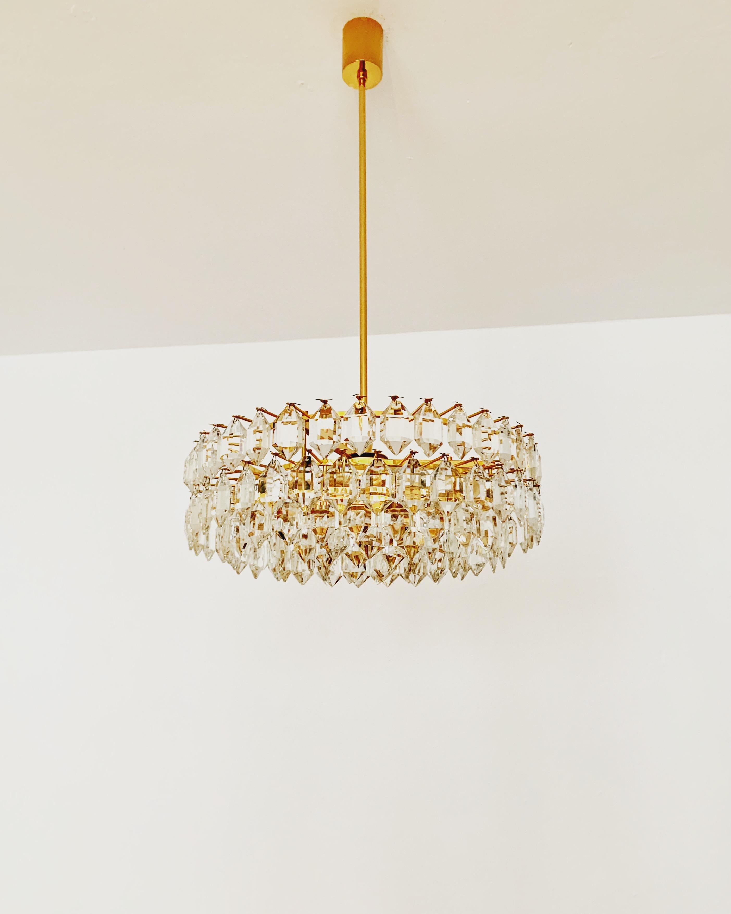 Milieu du XXe siècle Lustre en verre cristallin de Bakalowits en vente