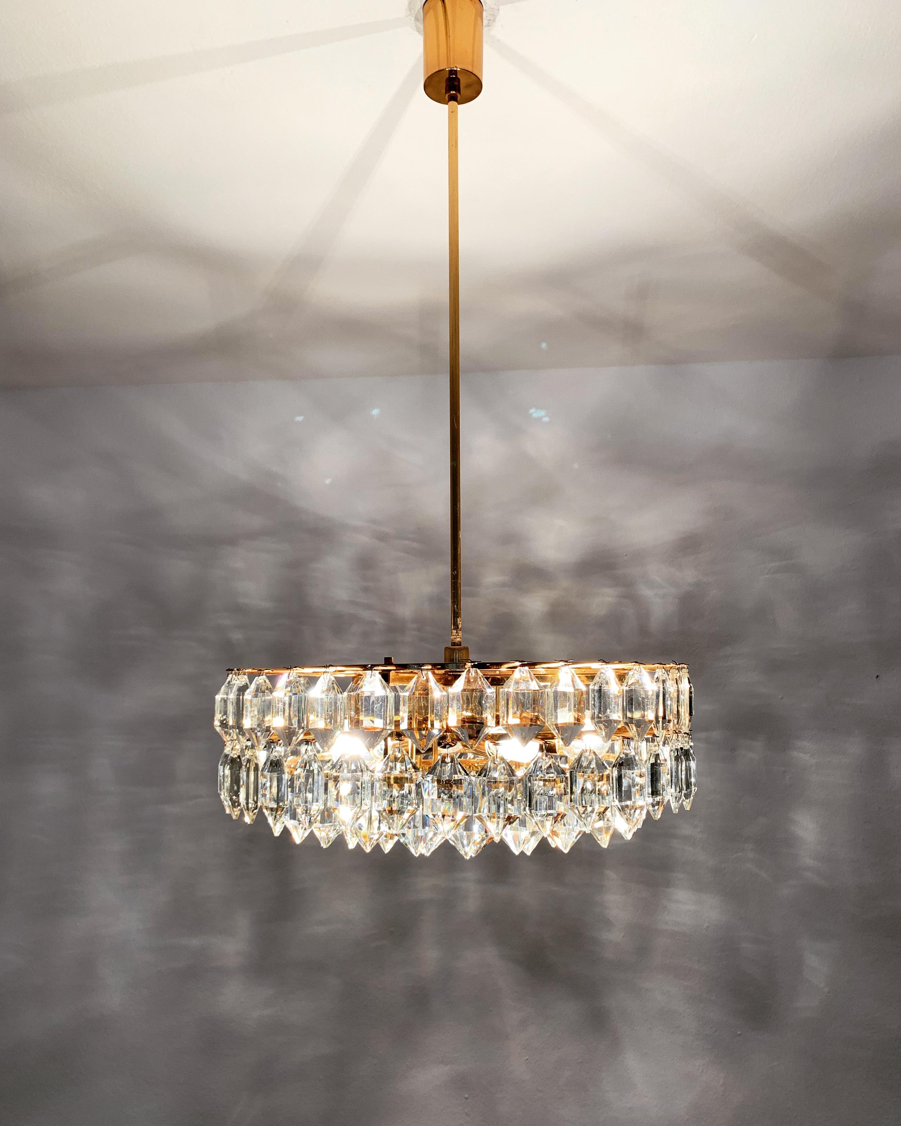 Crystal Glass Chandelier by Bakalowits For Sale 1