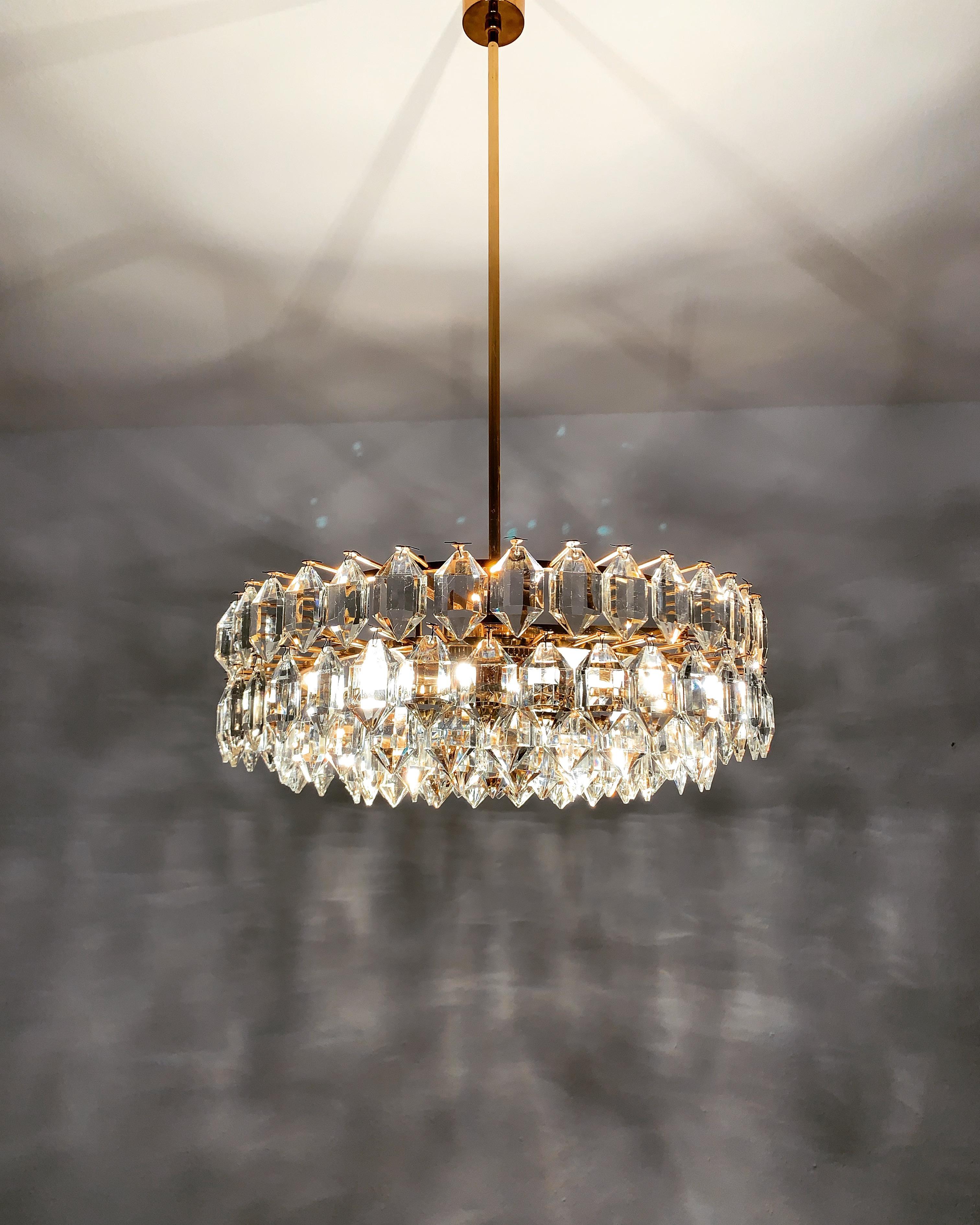 Crystal Glass Chandelier by Bakalowits For Sale 2
