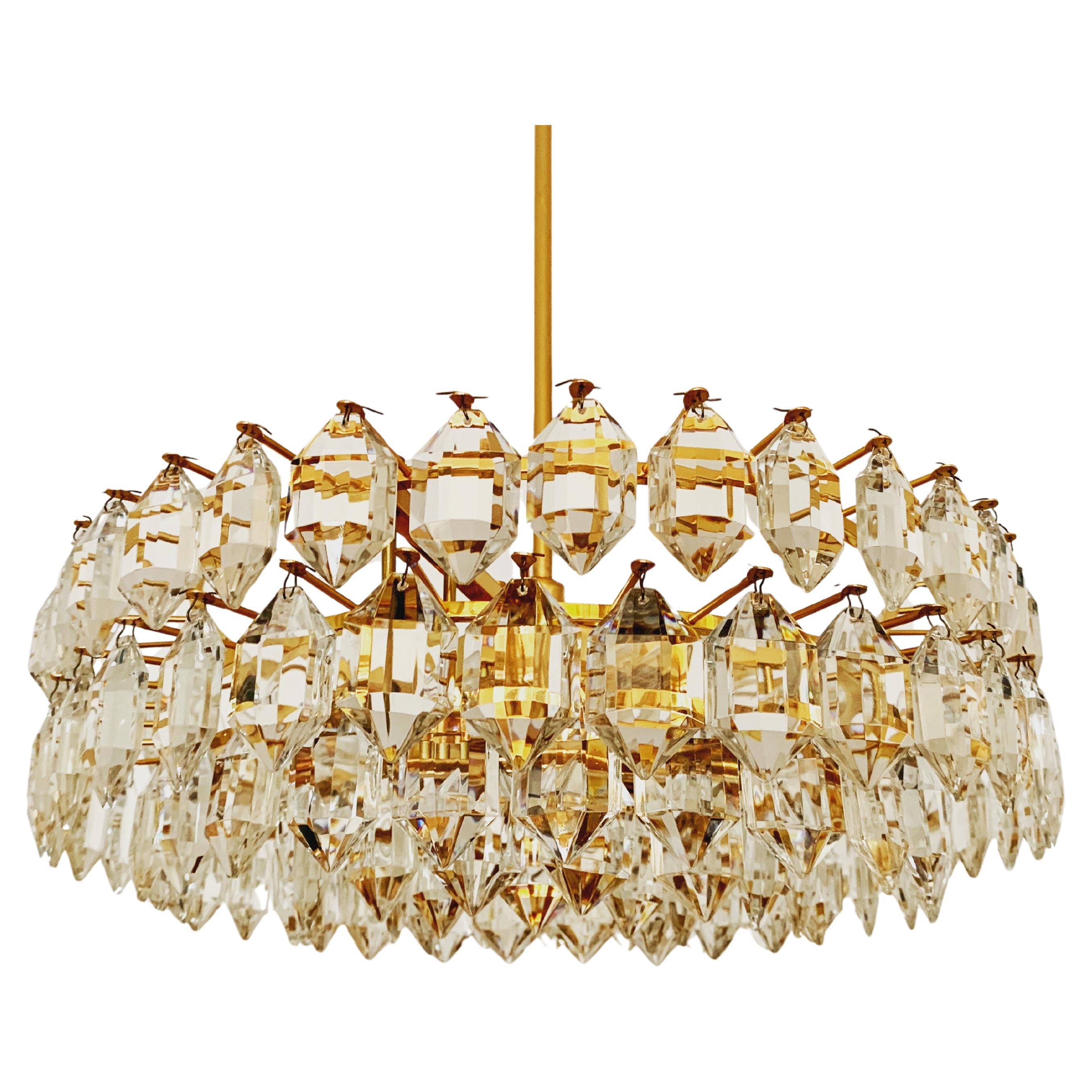 Lustre en verre cristallin de Bakalowits en vente